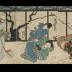 Ohatsu in the center (召仕おはつ) battling Iwafuji [局岩藤] on the left, with the chūrō Onoe (中老於の江) on the right