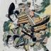 Okabe Rokuyata Tadazumi (岡部六弥太忠澄) in combat with Satsuma no Kami Tadanori (薩摩守忠度) near Ichinotani - <i>A Grappling Picture: Satsuma no Kami Tadanori and Okabe Rokuyata Tadazumi </i>[<i>Kumiuchi no zu satsuma kami tadanori okabe rokuyata tadazumi</i>]