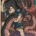 Tainosuke (泰之助) killing a giant snake - from the series <i>Lives of Heroes of China and Japan</i> (<i>Wakan eiyū den</i> - 和漢英雄伝)