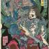 Shi Jin, the Nine Dragons (Kyūmonryū Shishin - 九紋龍支) struggling with the robber Chōkanko Chintatsu from the series <i>Mirror of Heroes of the Shuihuzhuan</i> (<i>Suikoden gōketsu kagami</i> - 水滸傳豪傑鏡)