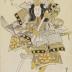 Nakamura Shikan I (中村芝翫) as a black man or <i>kuronbō</i> (黒んば) carrying a large piece of coral