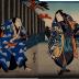 Ichikawa Udanji I (市川右団二) as Watanabe Shizuma (渡辺志津馬) - right panel of a diptych from the play <i>Igagoe dōchū Sugoroku</i> (伊賀越道中双六) 