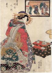The Hour of the Dog, Fifth Hour of the Night (<i>Inu no koku</i> - 戌ノ刻, <i>Yoru itsutsu</i> - 夜五ツ) from the series <i>Yoshiwara Clock</i> (<i>Yoshiwara-tokei</i> - 吉原時計)
