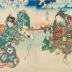 Sawamura Kunitarō II (沢村国太郎) in an unidentified, imagined <i>onnagata</i> role, a <i>mitate</i> -  the right-hand panel of a four panel composition 