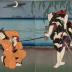 Nakamura Shikan III as Ume no Yoshibei (梅ノ由衛) and Kataoka Gadō II as the <i>decchi</i> (apprentice - でっち) Chōkichi (長吉) in <i>The Mirror of Loyalty and Filial Piety</i> (<i>Chūkō kagami</i> - 忠孝鏡) - a possible <i>mitate</i>