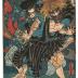 Taira no Tadamori (平忠盛) attacking the temple oil priest thought to be a monster - from the series <i>Mirror of Famous People from Our Country</i> (<i>Honchō kōmei kagami</i> - 本朝高名鏡)