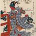 A <i>bijin</i> on a small wooden platform during the Tanabata Festival (七夕)   - from the series <i>The Five Festivals</i> (<i>Go sekku</i> - 五節句) 