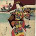 Sawamura Kunitarō II (沢村国太郎) in an unidentified, imagined <i>onnagata</i> role, a <i>mitate</i> -  the right-hand panel of a four panel composition 
