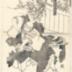 Ichikawa Ebizō V as the Buddhist priest Kumagai Renshō Hōshi [熊谷連生法師] standing before an archery bullseye target from the play <i>Ichinotani Futaba Gunki</i>  