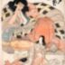 Yorimitsu (頼光) and his men (Suetake - 末武, Kintoki - 金時 and Sadamitsu - 定光) killing the monster of Oeyama, Shuten-dōji [酒呑童子] - these are the middle and right-hand panels of a triptych
