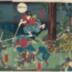 Ushiwakamaru being taught swordsmanship on Mt. Kurama (<i>Ushiwaka Kurama shugyō zu</i> - 牛若鞍馬修行図)