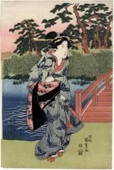 <i>Bijin</i> near the foot of a bridge