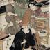 Parody of the Seven Gods of Good Fortune in the Pleasure Quarters (<i>Seirō mitate</i> - 青楼見立  [<i>Shichifukujin</i> - 七福神]) - left-hand panel of a triptych