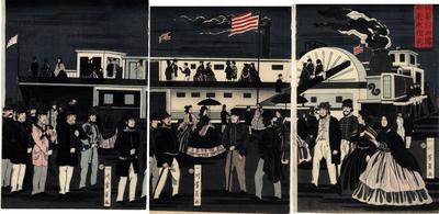 <i>Transit of an American Steam Locomotive</i> (<i>Amerika koku jōkisha ōrai</i> - 亜墨利加国蒸気者往来)