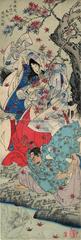 Taira no Koremochi Vanquishes a Female Demon at Togakushi Mountain (<i>Taira Koremochi Togakushiyama kijo taiji no zu</i> - 平維茂戸隠山鬼女退治之図) 