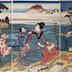 The Cloth-fulling Jewel River in Settsu Province (<i>Settsu no kuni Tōi no Tamagawa</i> - 摂津国檮衣の玉川) from an untitled triptych series of <i>Six Jewel Rivers</i> (<i>Mu Tamagawa</i> - 六玉川) 