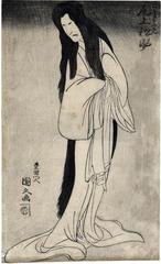Onoe Matsusuke I (尾上松助) as the ghost of the wet-nurse Iohata (‘Iohata bokon’) in the play <i>Tenjiku Tokubei ikoku banashi</i> (天竺徳兵衛韓噺) 