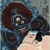 Konjin Chōgorō (金神長五郎) struggling with a three eyed demon. This is from the series <i>Lives of Brave and Hot-blooded Heroes</i> (<i>Yūretsu kekki den</i> - 勇烈血気伝) 