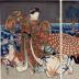 [Ichikawa Ebizō V] as Tainohata Kanobei (田井畑此兵衛) and Nakayama Nanshi II (中山南枝) as the ghost of Matsukaze (松風亡霊) in the play <i>Yukihira Sonare no Matsu</i> [行平磯馴松] (<i>Yukihira and windswept pines along the seashore</i>)