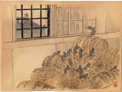 Illustration to Fontaine fable of belling the cat (<i>Choix de fables de La Fontaine illustrées par un groupe des meilleurs artistes de Tokio sous la direction de P. Barboutau</i>)