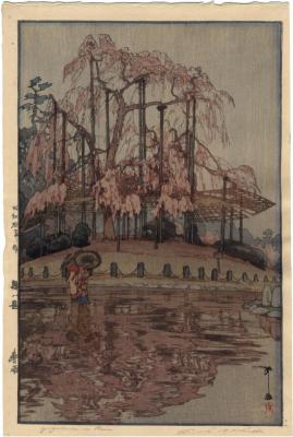 <i>Harusame</i> (Spring Rain - 春雨)/<i>Yozakura in the rain</i> from the series Eight Scenes of Cherry Blossoms (<i>Sakura hachidai</i> - 櫻八題) 