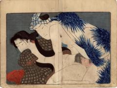 A laborer having sex with a woman from volume two of the <i>Edonishiki Azuma Bunko</i> (江戸錦吾妻文庫)