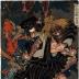 Taira no Tadamori (平忠盛) attacking the temple oil priest thought to be a monster - from the series <i>Mirror of Famous People from Our Country</i> (<i>Honchō kōmei kagami</i> - 本朝高名鏡)